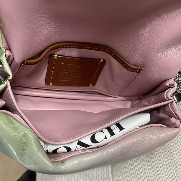 Coach Pillow Tabby 18 Bag in Multi Pale Pistachio, Blue & Pink - Picture 13 of 17